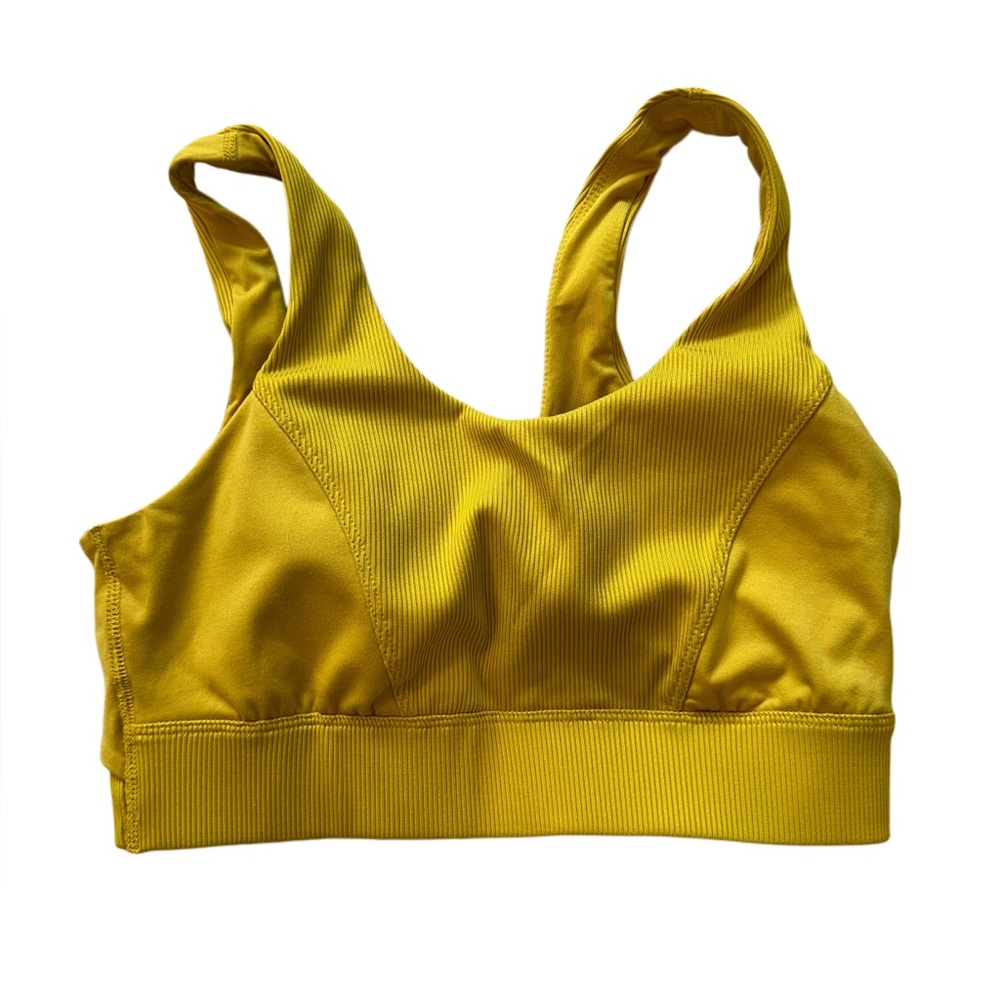 All in Motion Women’s Small Mustard Yellow Sports Bra & High Waisted Leggings